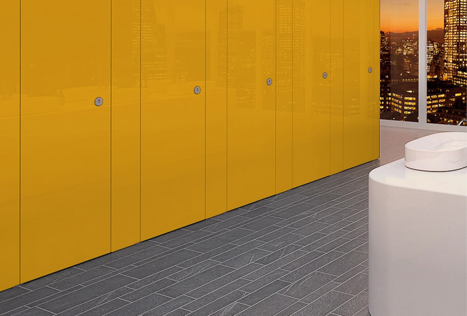 Venesta Washrooms Toilet Cubicles Export Sylan Colour Coat High Gloss3