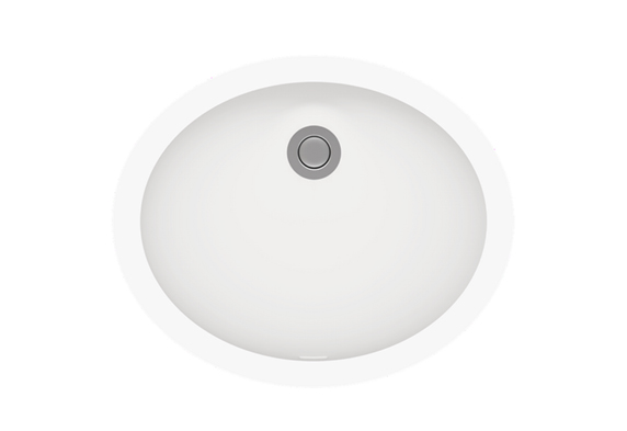 Venesta Washrooms White Durasein Solid Surface Integrated Basin RLA104A Thumbnail
