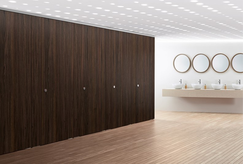 Venesta Washrooms Toilet Cubicles Export Sylan Real Wood Veneer