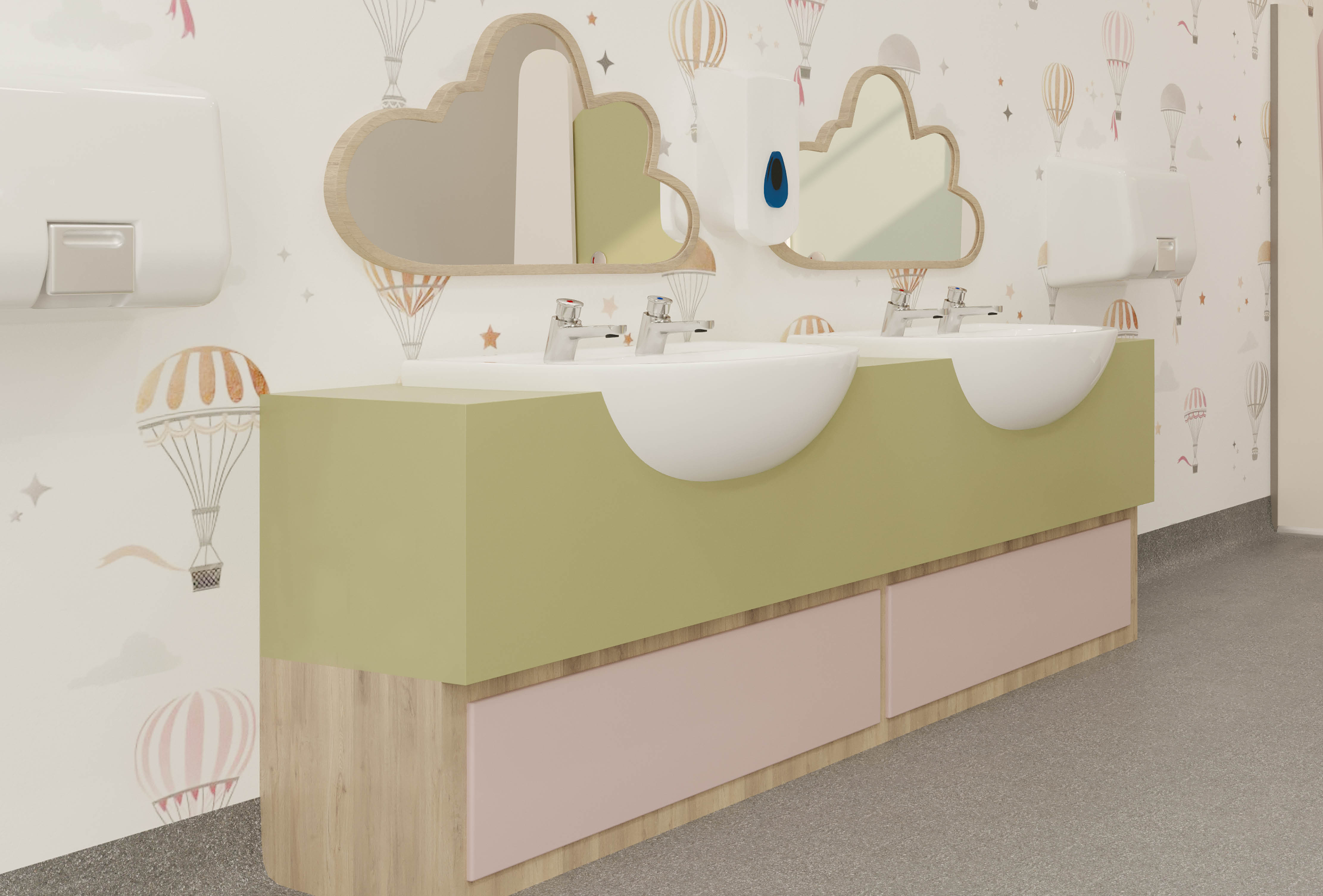 Venesta Washrooms Childrens Toilet Cubicle Lollipop Vanity1