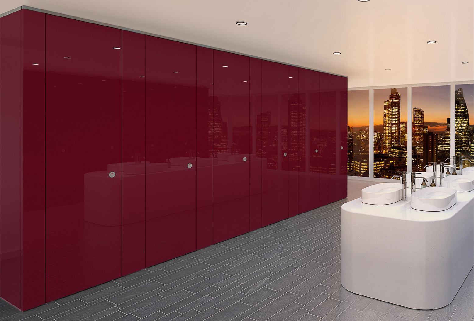 Venesta Washrooms Toilet Cubicles Export Sylan Colour Coat High Gloss2